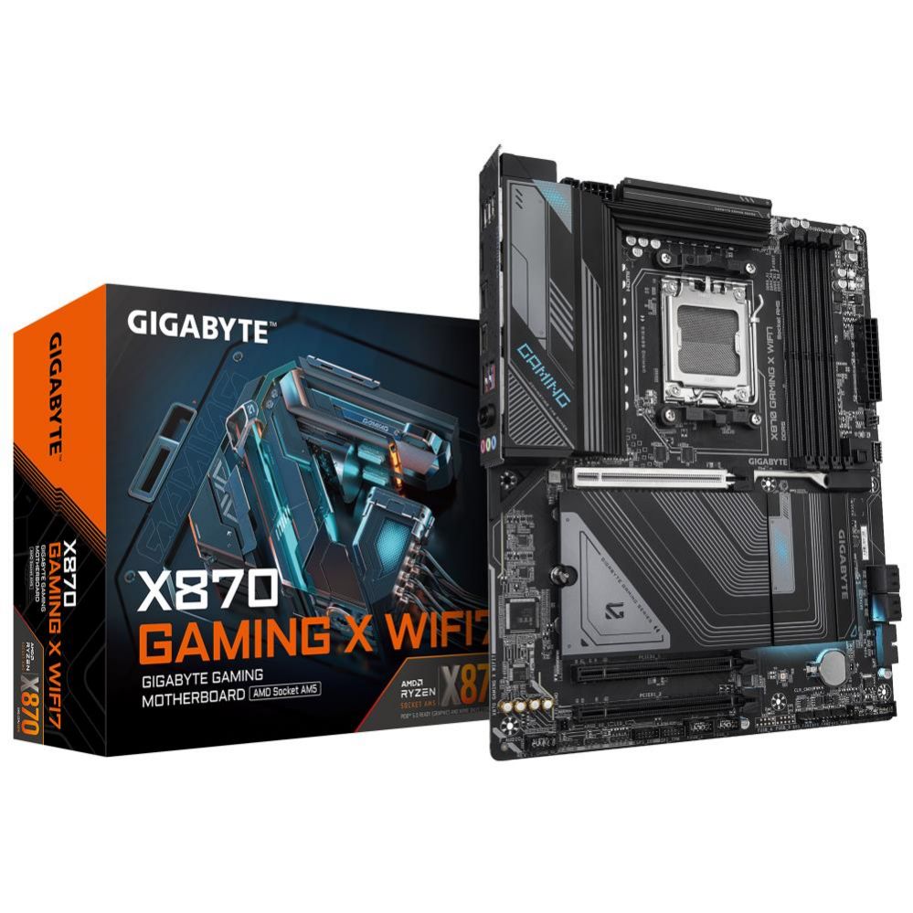AMD protsessori emaplaat Gigabyte  Mainboard||AMD X870|SAM5|ATX|Memory DDR5|Memory slots 4|2xPCI-Express 3.0 1x|1xPCI-Express 5.0 16x|3xM.2|1xHDMI|4xUSB 2.0|4xUSB 3.2|2xUSB-C|1xRJ45|3xAudio port|X870GAMINGXWIFI71.1