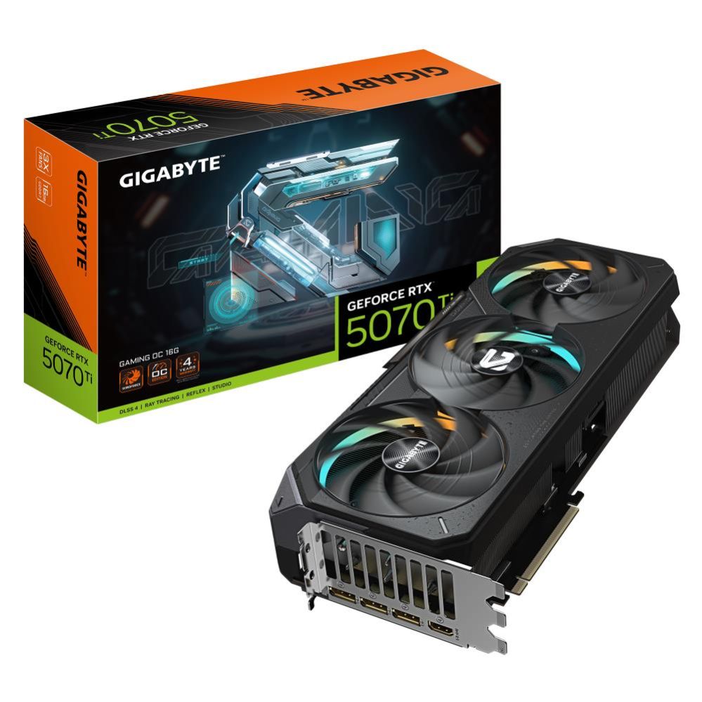 Graafikakaart / ideokaardid Gigabyte  Graphics Card||NVIDIA GeForce RTX 5070 Ti|16 GB|GDDR7|256 bit|PCIE 5.0 16x|1xHDMI|3xDisplayPort|N507TGAMINGOC-16GD1.0