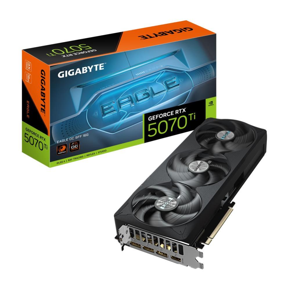 Graafikakaart / ideokaardid Gigabyte  Graphics Card||NVIDIA GeForce RTX 5070 Ti|16 GB|GDDR7|256 bit|PCIE 5.0 16x|Triple slot Fansink|1xHDMI|3xDisplayPort|GV-N507TEAGLEOC-16GD1.0
