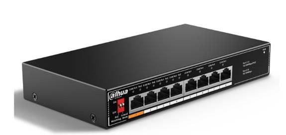Коммутатор DAHUA  Switch||Desktop/pedestal|8x10Base-T / 100Base-TX|PoE ports 4|60 Watts|SF1008LP