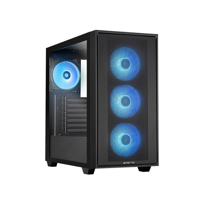 Корпус для компьютера Chieftec  Case||HUNTER 3|MidiTower|Case product features Transparent panel|Not included|ATX|EATX|MicroATX|MiniITX|Colour Black|GS-03B-OP
