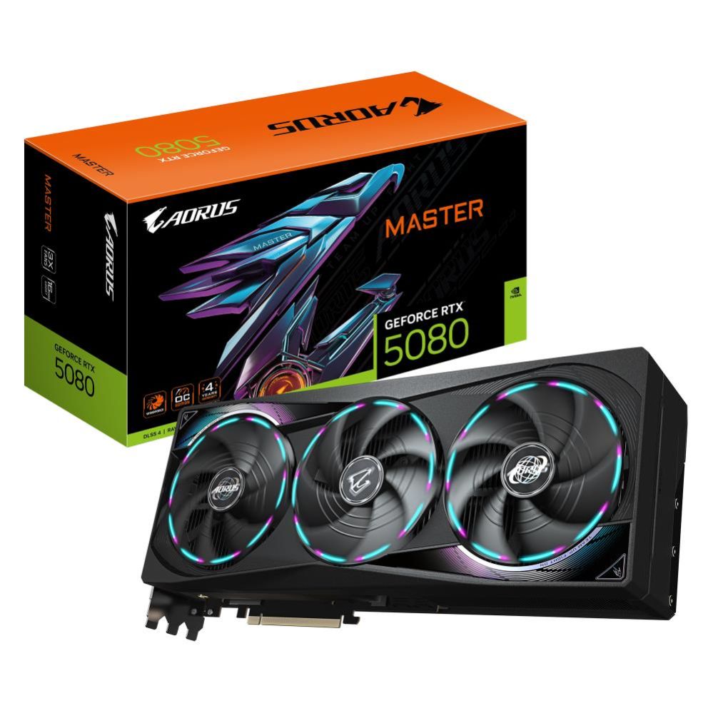 Графическая карта / Видеокарты Gigabyte  Graphics Card||NVIDIA GeForce RTX 5080|16 GB|GDDR7|256 bit|PCIE 5.0 16x|GPU 2617 MHz|Dual Slot Fansink|1xHDMI|3xDisplayPort|GV-N5080AORUSM-16GD1.0