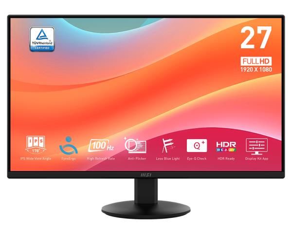 Монитор MSI  LCD Monitor||PRO MP272L|27"|Business|Matte|Panel IPS|1920x1080|16:9|100Hz|1 ms|Tilt|Colour Black|PROMP272L
