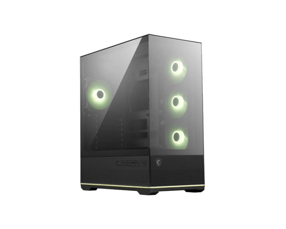 Корпус для компьютера MSI  Case||MAG PANO 110R PZ|MidiTower|Case product features Transparent panel|Not included|Colour Black|MAGPANO110RPZ