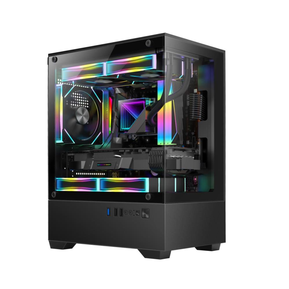 Корпус для компьютера GOLDEN TIGER  Case||Raider SL-2|MiniTower|Case product features Transparent panel|Not included|Colour Black|RAIDERSL-2