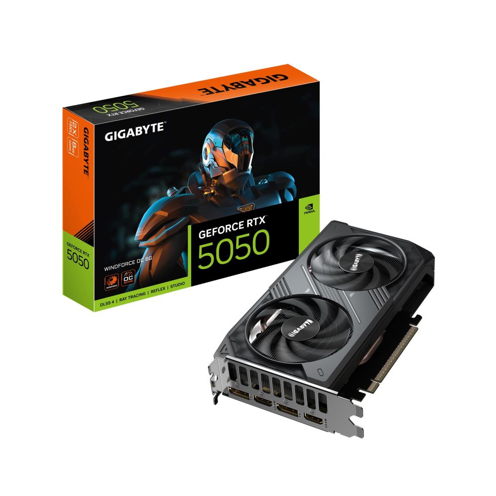 Графическая карта / Видеокарты Gigabyte  Graphics Card||NVIDIA GeForce RTX 5050|8 GB|GDDR6|128 bit|PCIE 5.0 16x|GPU 2587 MHz|Dual Slot Fansink|GV-N5050WF2OC-8GD1.0