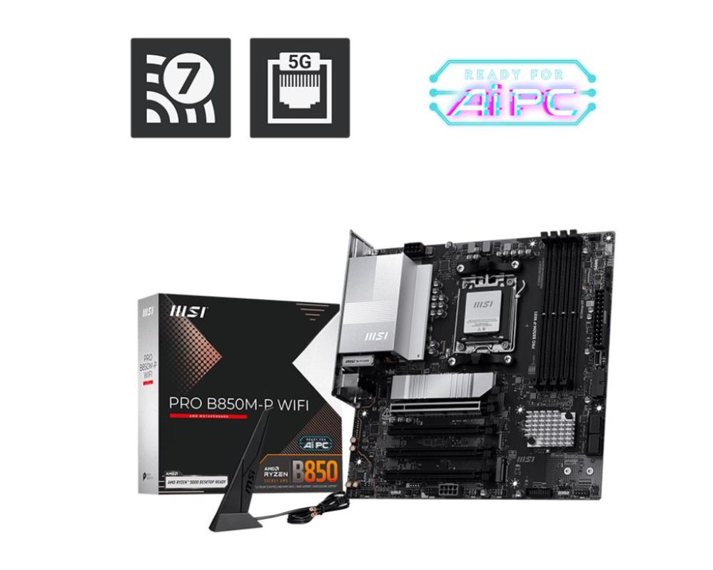 Motherboard for AMD processors MSI  Mainboard||AMD B850|SAM5|Micro-ATX|Memory DDR5|Memory slots 4|PROB850M-PWIFI