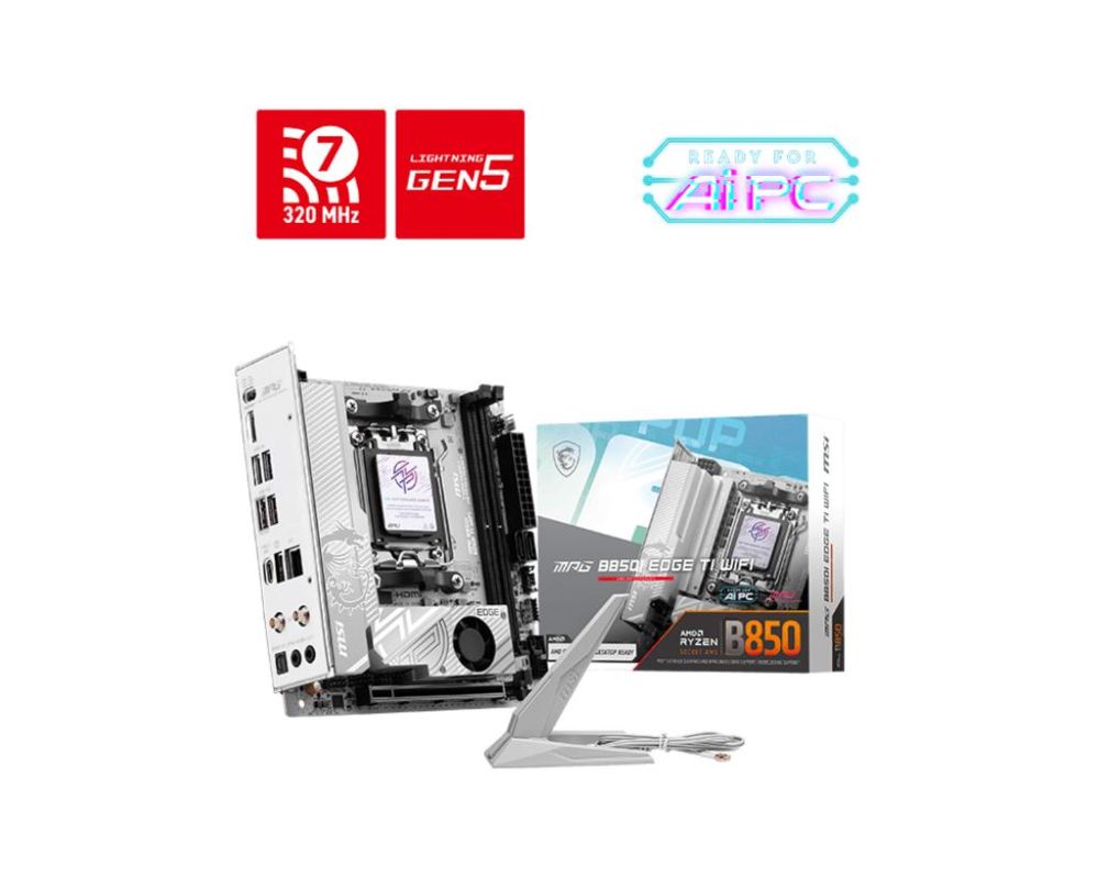 Motherboard for AMD processors MSI  Mainboard||AMD B850|SAM5|Mini-ITX|Memory DDR5|Memory slots 2|MPGB850IEDGETIWIFI