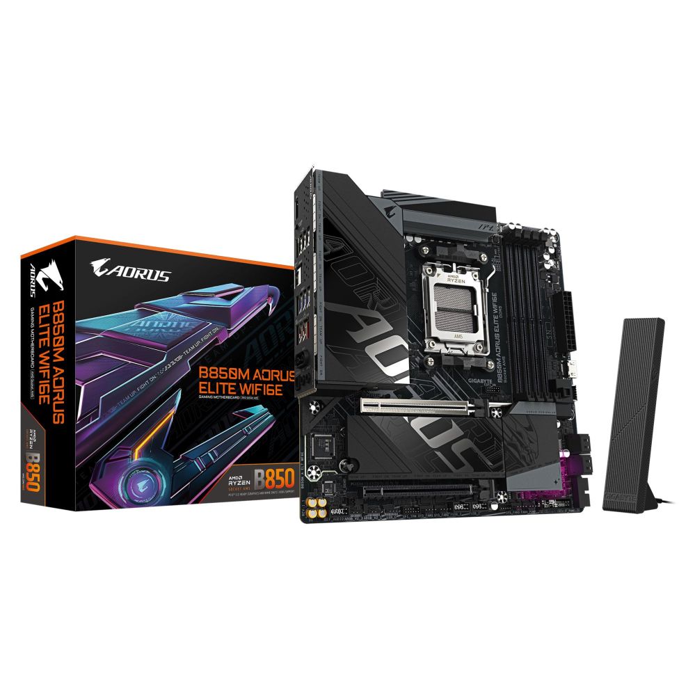 AMD protsessori emaplaat Gigabyte  Mainboard||AMD B850|SAM5|Micro-ATX|Memory DDR5|Memory slots 4|B850MAELTWF6E1.1