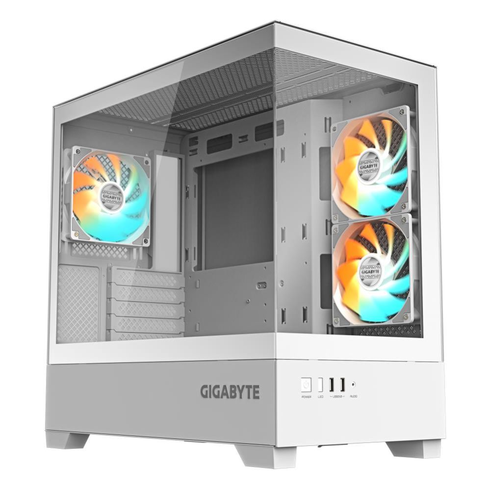 Arvuti korpus Gigabyte  Case||GB-C201PI|MidiTower|Case product features Rackmountable/Accessory/Transparent panel|Not included|MicroATX|MiniITX|Colour White|GB-C201PI