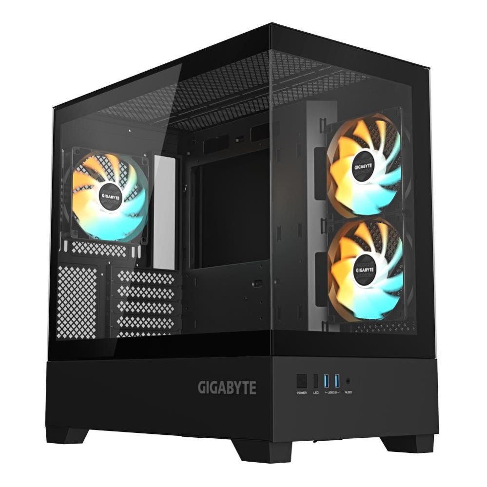 Корпус для компьютера Gigabyte  Case||C201 PANORAMIC|MidiTower|Case product features Rackmountable/Removeable HDD basket/Transparent panel|Not included|MicroATX|MiniITX|Colour Black|GB-C201P