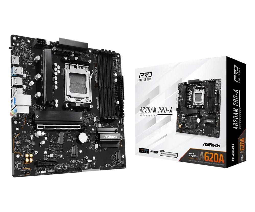 AMD protsessori emaplaat Asrock  Mainboard||AMD A620A|SAM5|Micro-ATX|Memory DDR5|Memory slots 4|A620AMPRO-A
