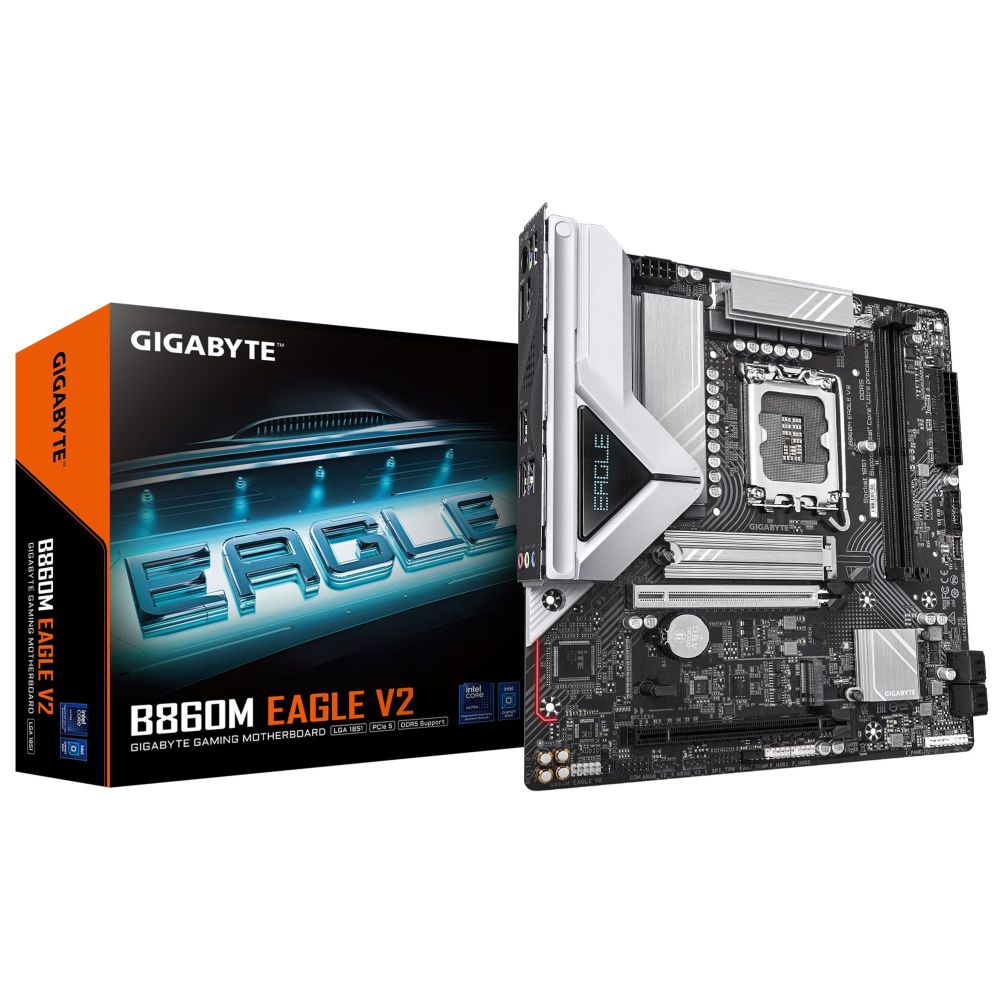 Материнская плата для процессоров Intel Gigabyte  Mainboard||Intel B860 Express|LGA1851|Micro-ATX|Memory DDR5|Memory slots 2|B860MEAGLEV2