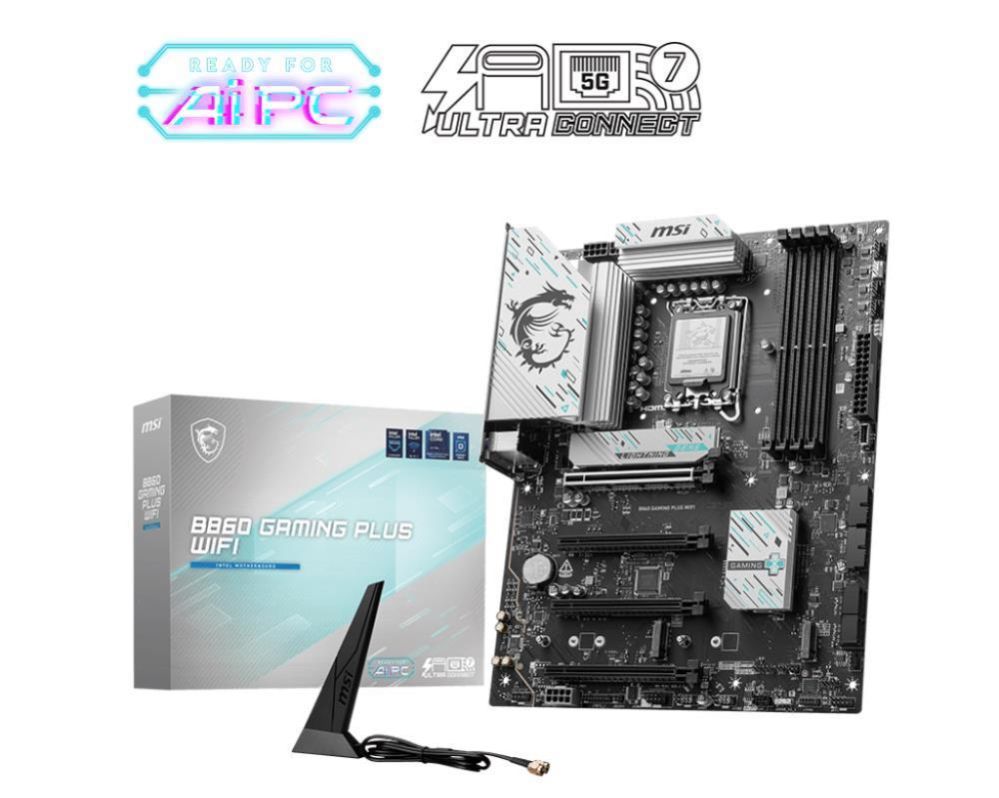 Intel protsessori emaplaat MSI  Mainboard||Intel B860 Express|LGA1851|Memory DDR5|Memory slots 4|B860GAMINGPLUSWIFI