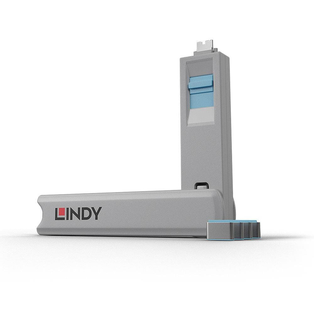 Moodulid ja transiiverid LINDY  USB PORT BLOCKER 4PACK/BLUE 40465