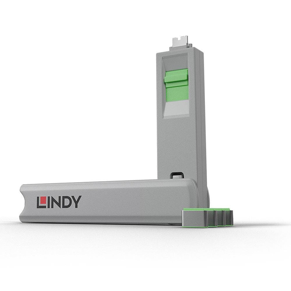 Модули и трансиверы LINDY  USB PORT TYPE-C BLOCKER 4PACK/GREEN 40426