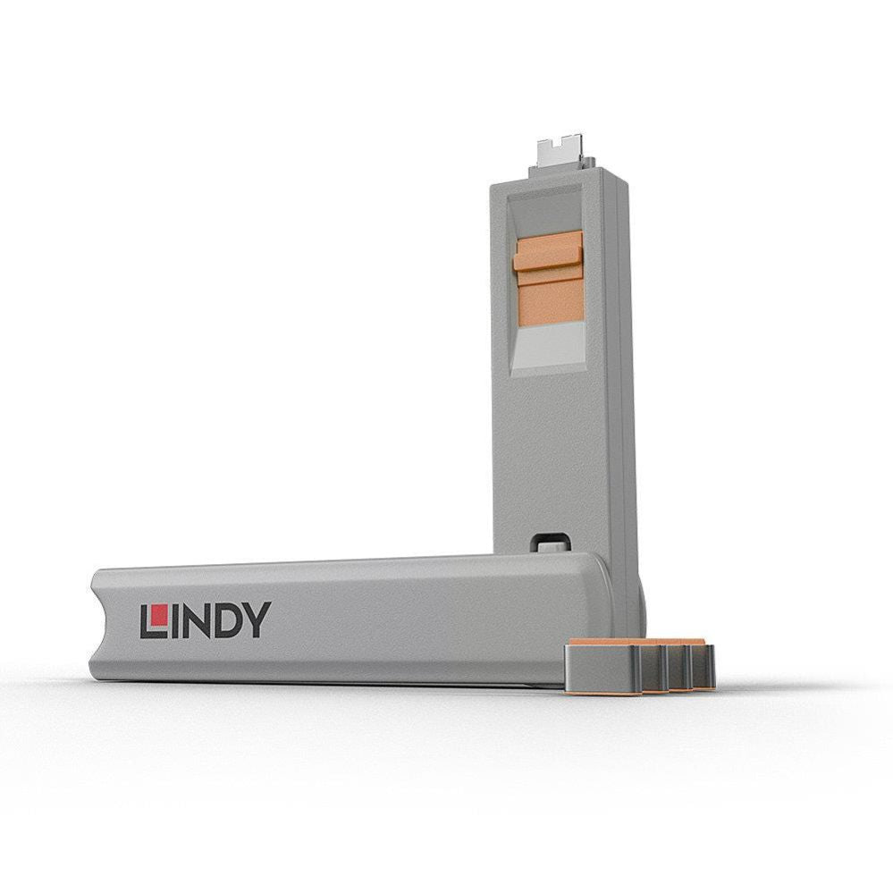 Модули и трансиверы LINDY  USB PORT TYPE-C BLOCKER 4PACK/ORANGE 40428