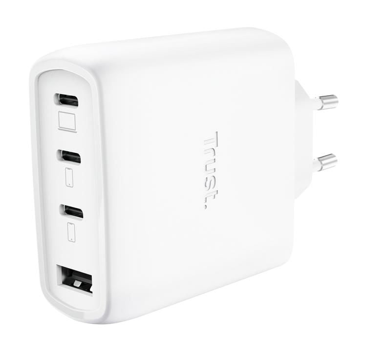 Laadijad ja juhtmed Trust  MOBILE CHARGER WALL MAXO 65W/4-PORT GAN WHITE 26068