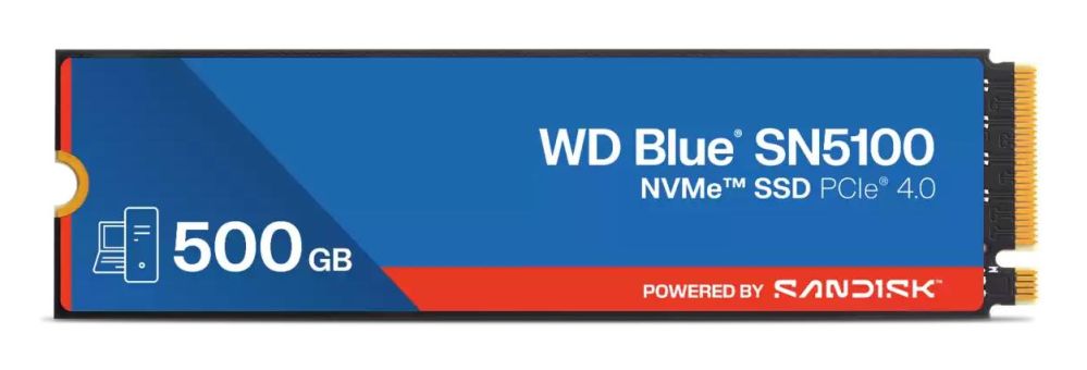 Kõvaketas SSD SANDISK BY WESTERN DIGITAL  SSD||300xTBW rating|MTBF 1750000 h|Read speed 6600 MB/s|Write speed 5600 MB/s|NVMe Yes|PCI Express 4.0|M.2|500 GB|POWERED BY |Blue SN5100|WDS500G5B0E-00CPE0