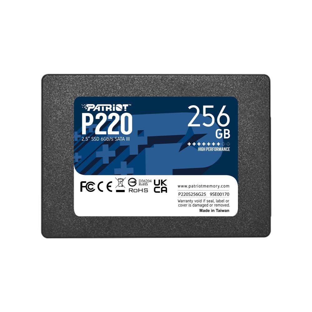Жесткий диск SSD Patriot  SSD||P220|256GB|SATA|Write speed 490 MBytes/sec|Read speed 550 MBytes/sec|2,5"|TBW 120 TB|P220S256G25