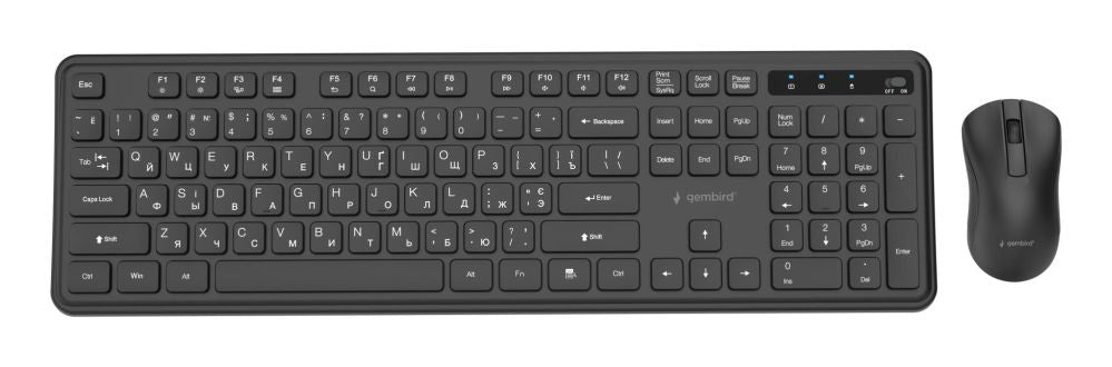 Arvuti klaviatuur Gembird  KEYBOARD +MOUSE WRL CYRILLIC/BK KBS-WPS-01-CYRL