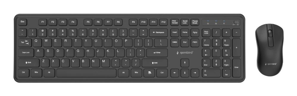 Компьютерная клавиатура Gembird  KEYBOARD +MOUSE WRL ENG/BK KBS-WPS-01