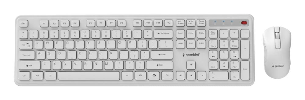 Компьютерная клавиатура Gembird  KEYBOARD +MOUSE WRL ENG/WH KBS-WPS-01-W
