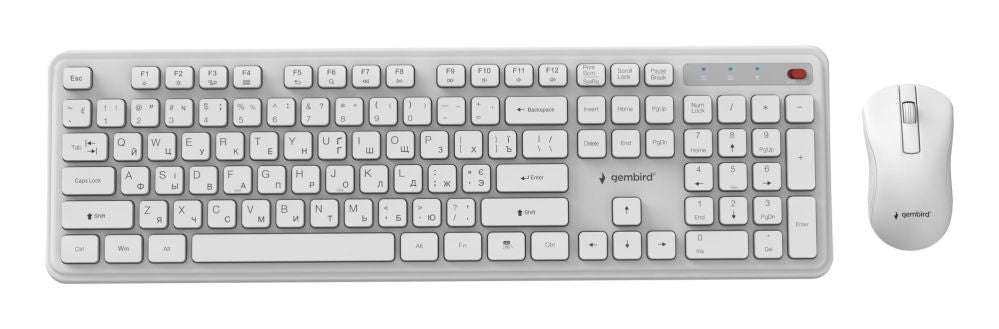 Arvuti klaviatuur Gembird  KEYBOARD +MOUSE WRL CYRILLIC/WH KBS-WPS-01-W-CYRL