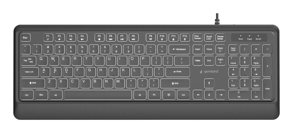 Computer keyboard Gembird  KEYBOARD MULTIMEDIA USB ENG/BLACK KB-UML-04
