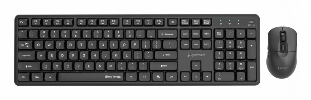 Computer keyboard Gembird  KEYBOARD +MOUSE WRL ENG/BLACK KBS-WMS-01