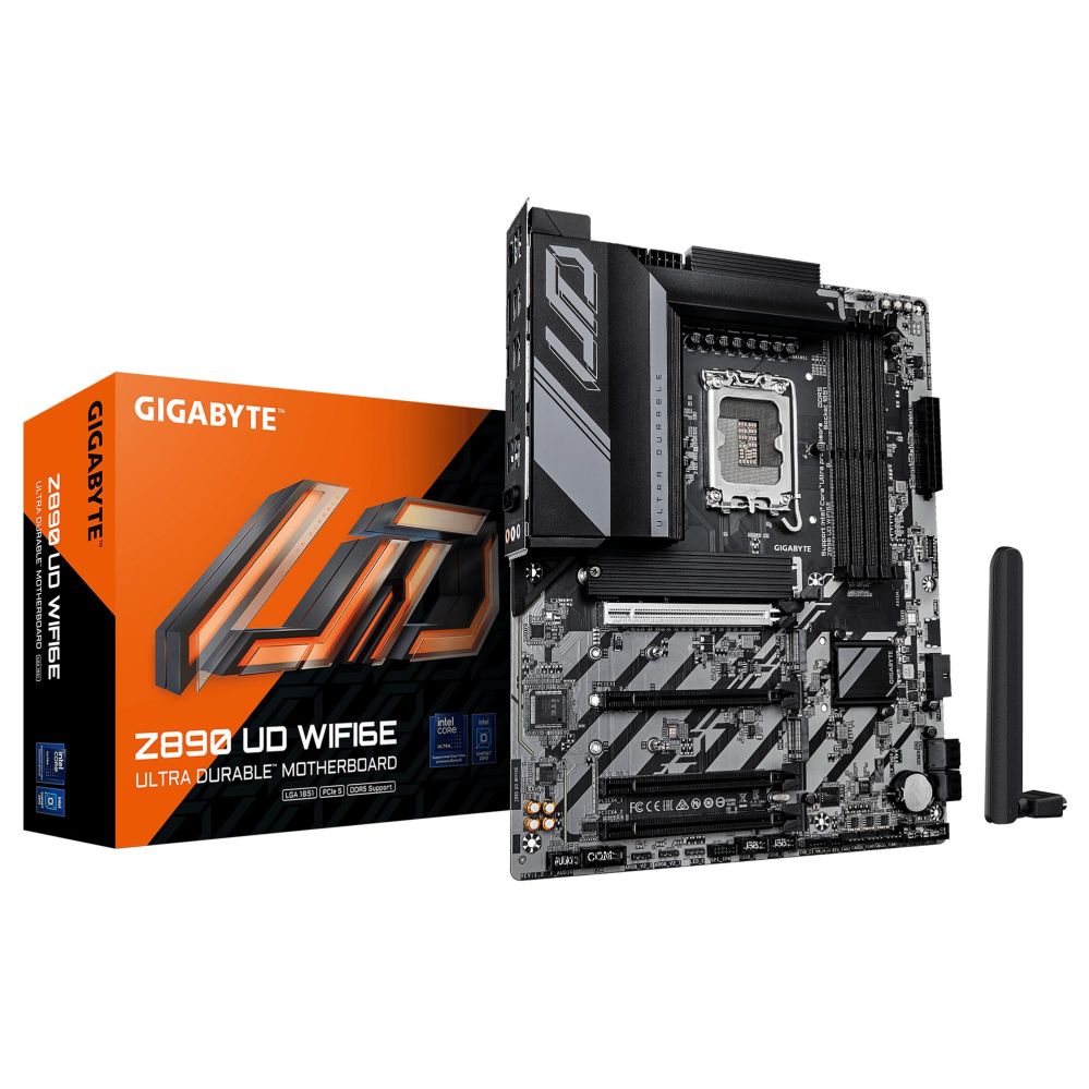 Материнская плата для процессоров Intel Gigabyte  Mainboard||Intel Z890|LGA 1851 (Socket V1)|ATX|RAM DDR5-SDRAM|4xSlots|Wi-Fi Yes|Bluetooth Yes|3xNumber of M.2 (M) slots|Z890UDWIFI6E1.2