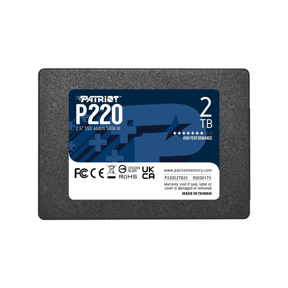 Kõvaketas SSD Patriot  SSD||P220|2TB|SATA|Write speed 500 MBytes/sec|Read speed 550 MBytes/sec|2,5"|TBW 960 TB|P220S2TB25
