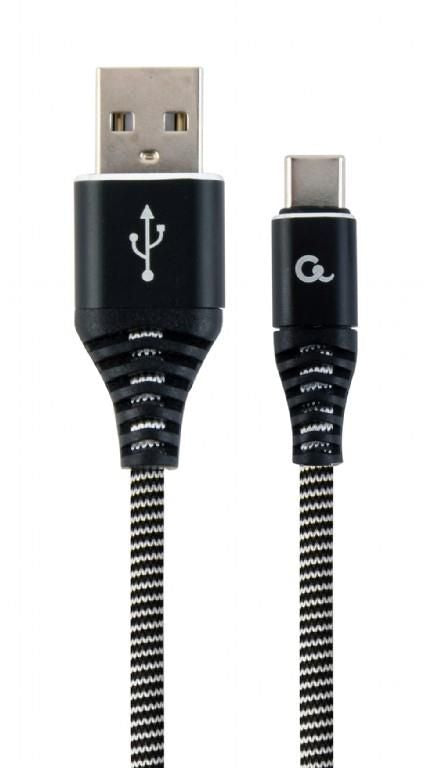 Cable Gembird  CABLE USB-C 2M BLACK/WHITE/CC-USB2B-AMCM-2M-BW