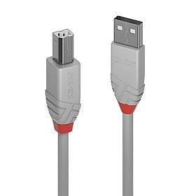 Кабель LINDY  CABLE USB2 A-B 2M/ANTHRA GREY36683