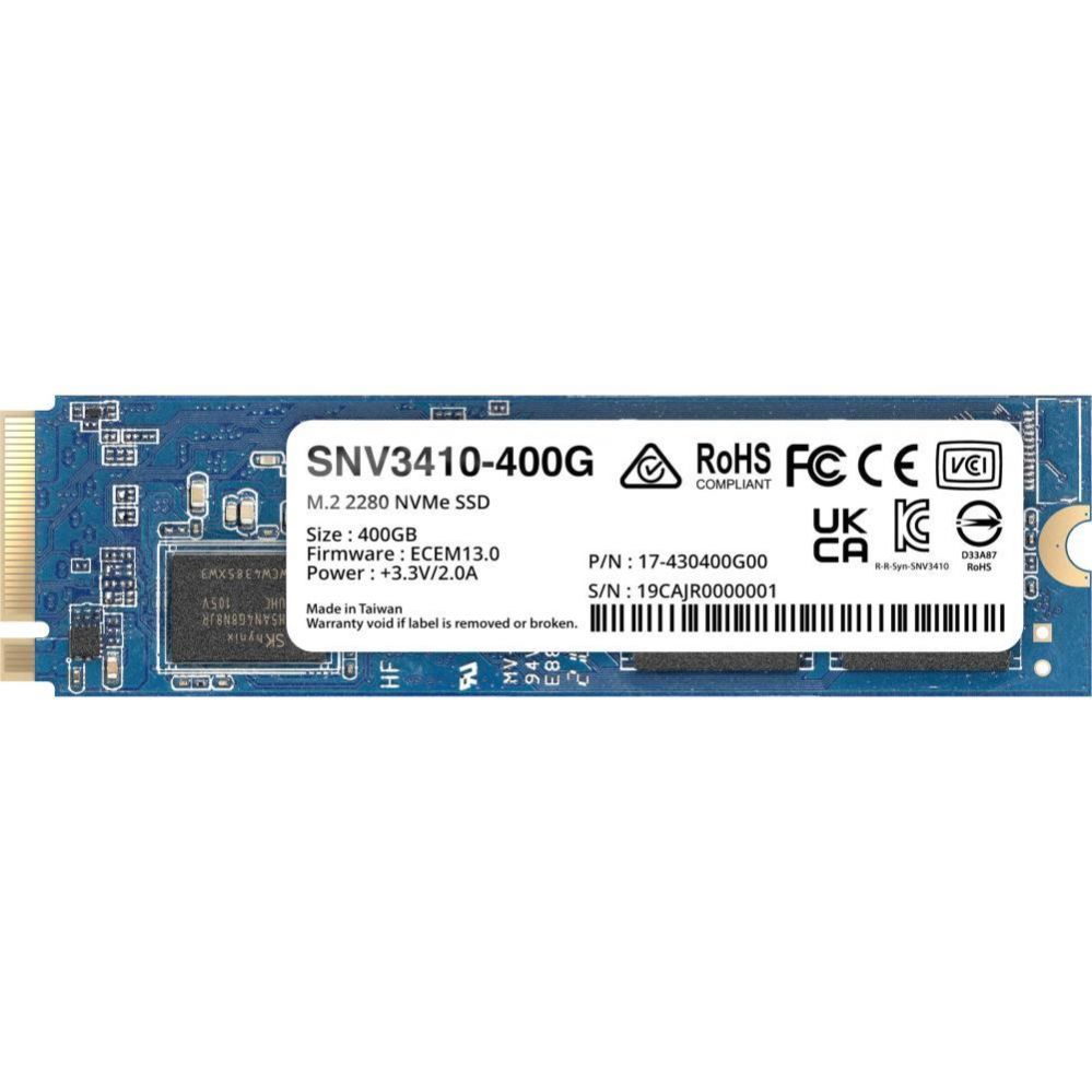 Hard drive SSD Synology  SSD||SNV3400|400GB|M.2|PCIE|NVMe|Write speed 750 MBytes/sec|Read speed 3000 MBytes/sec|TBW 491 TB|MTBF 1800000 hours|SNV3410-400G
