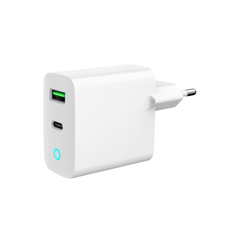 Laadijad ja juhtmed Gembird  CHARGER USB 20W 2PORT/TA-UC-PDQC20L-W-01