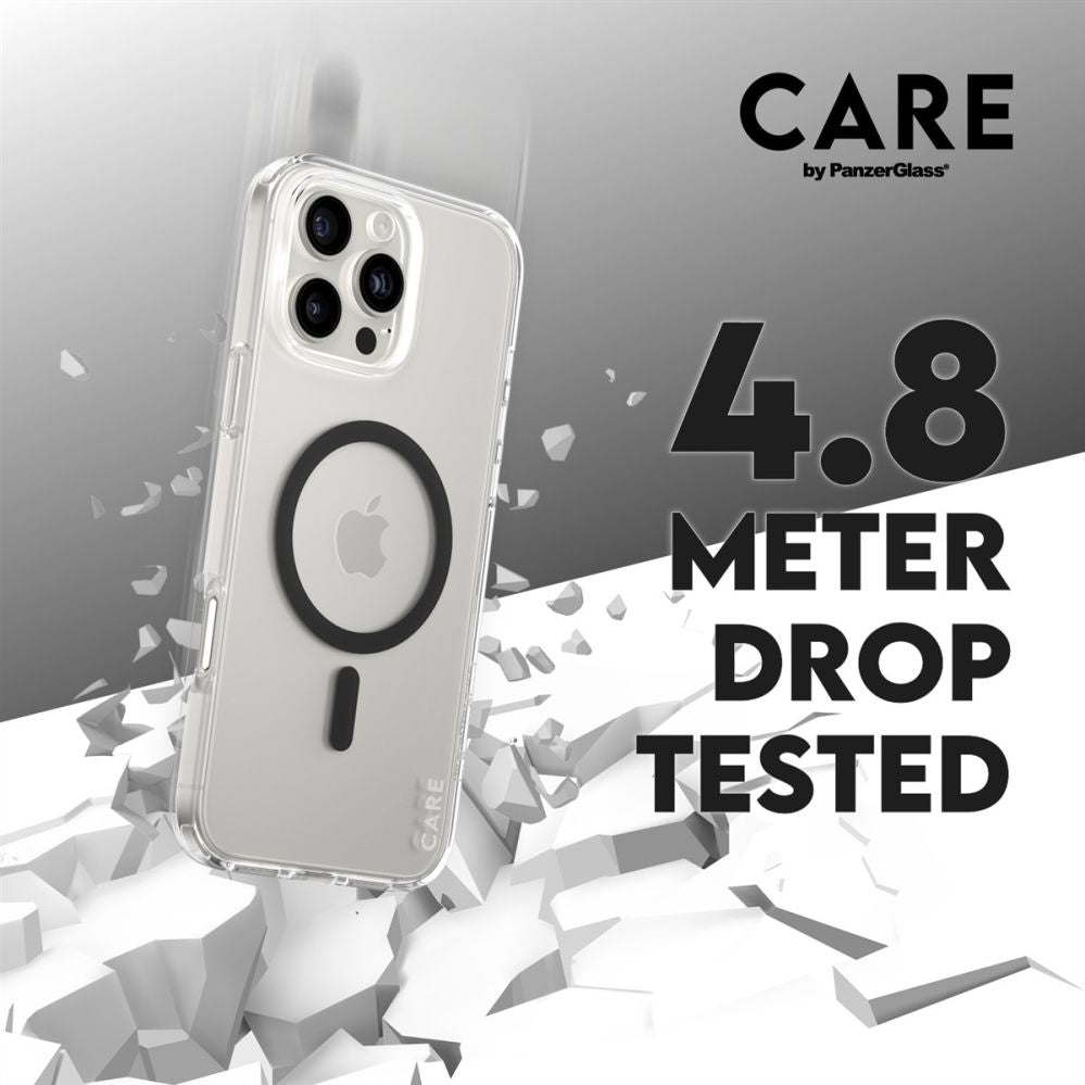Tagakaaned PanzerGlass  CARE Flagship case with Black MagSafe iPhone 16 Pro Max, Transparent