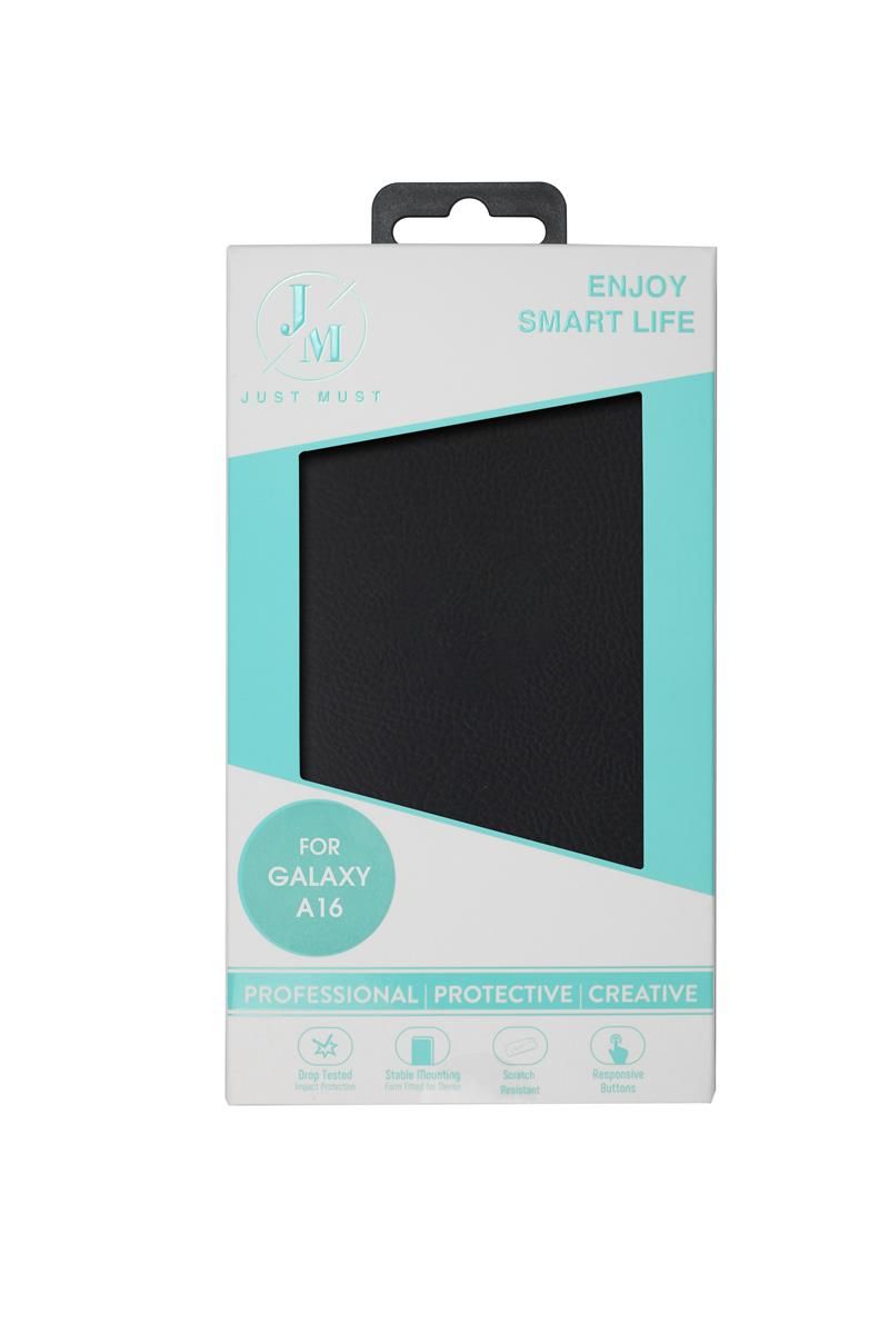 Back panel cover Just Must  JM STAND FLIP CASE for Galaxy A16 Black