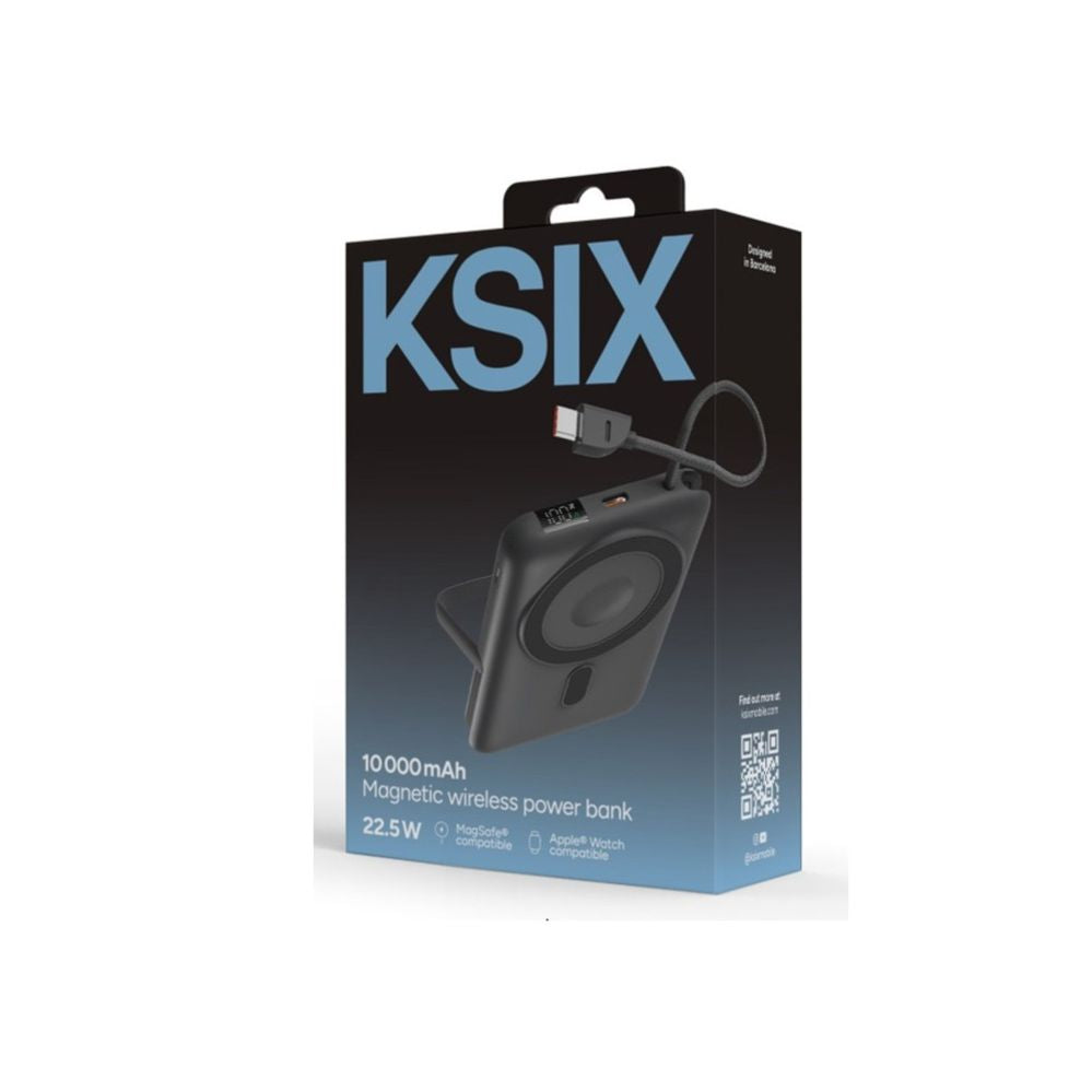 Power bank ksix  Ksix Magnetic Power Bank 10000 mAh, 22.5W for iPhone and Apple watch, Grey