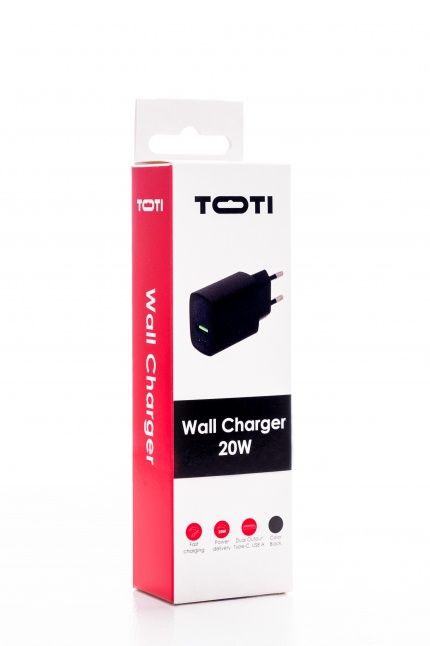 Adaptrid seek toti  SEEK TOTI 20W Type-C + USB A Wall Fast Charger, Black