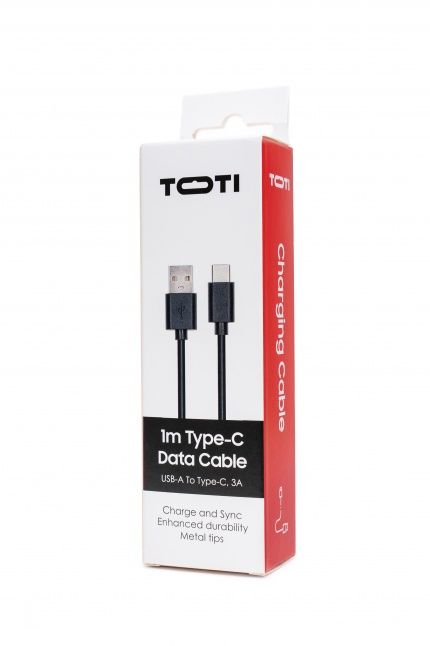 Kaabel seek toti  SEEK TOTI USB-A to Type-C, 1m PVC Data Cable 3A, Black