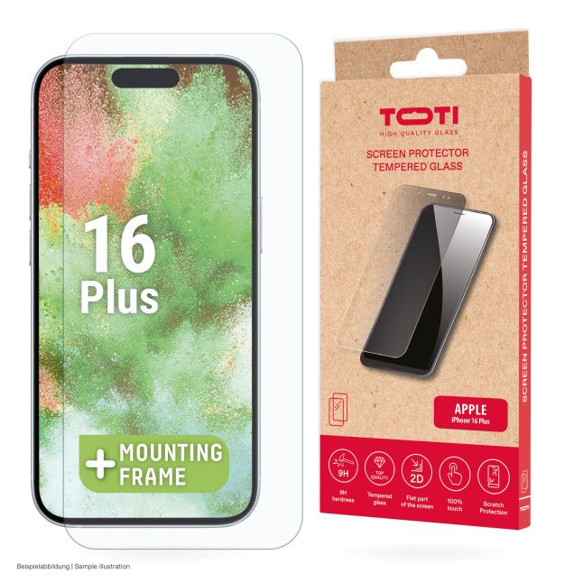 Kaitseklaasid Toti  TEMPERED glass 2D screen protector full cover for iPhone 16 Plus/15 Plus Transparent