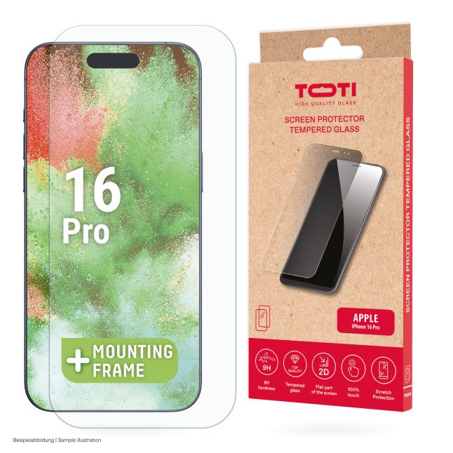 Kaitseklaasid Toti  TEMPERED glass 2D screen protector full cover for iPhone 16 Pro Transparent