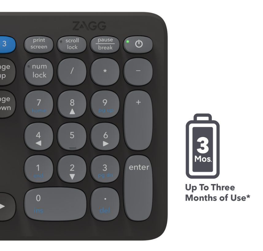 Другой аксессуар для компьютера Zagg  ZAGG Pro Keyboard 17" Full Size-Charcoal-Nordic (wireless charging on mat)