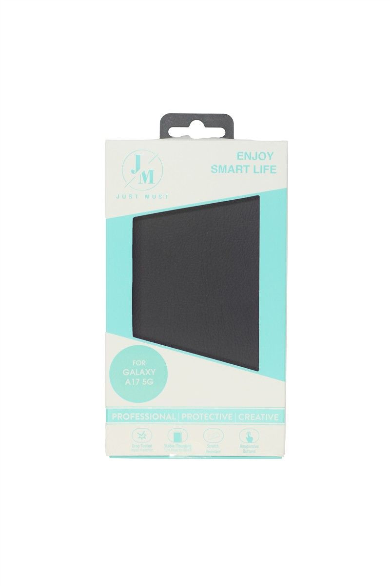 Back panel cover Just Must  JM STAND FLIP CASE for Galaxy A17 Black