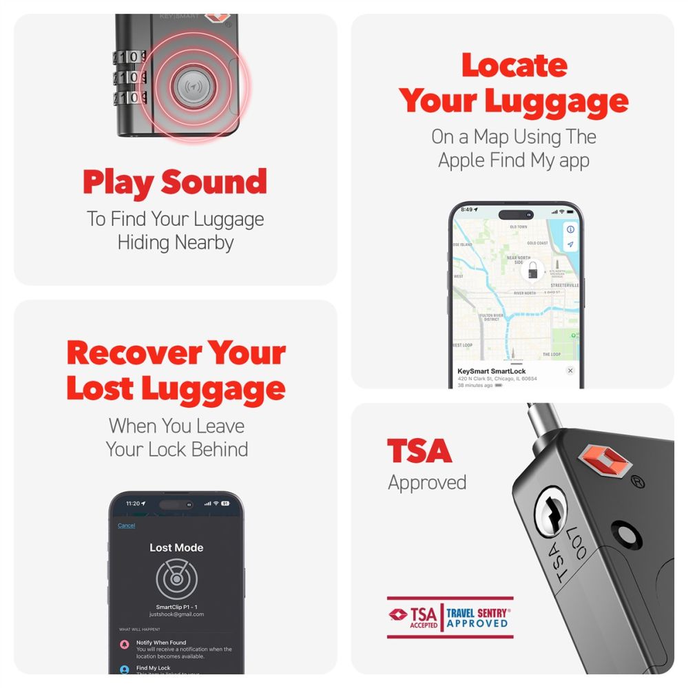 Other goods keysmart  KEYSMART SmartLock; TSA Approved Find My Lock, Black