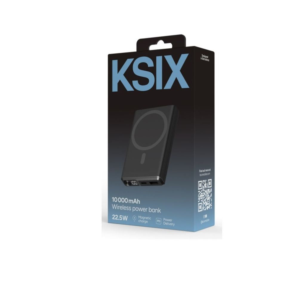Внешний аккумулятор ksix  Ksix Magnetic Powerbank 10000 mAh 22,5W, Black