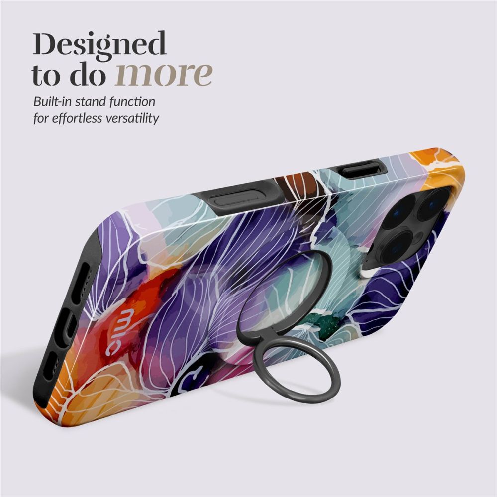 Back panel cover Mio  MIO Flowers Magsafe Case Compatible Ring Holder