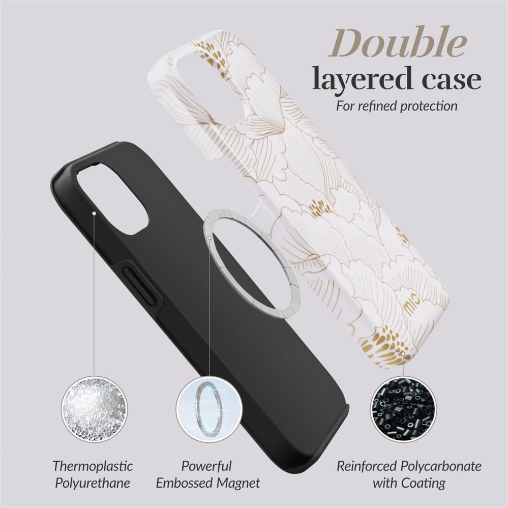 Tagakaaned Mio  MIO White Roses Magsafe Compatible for iPhone 15 Pro
