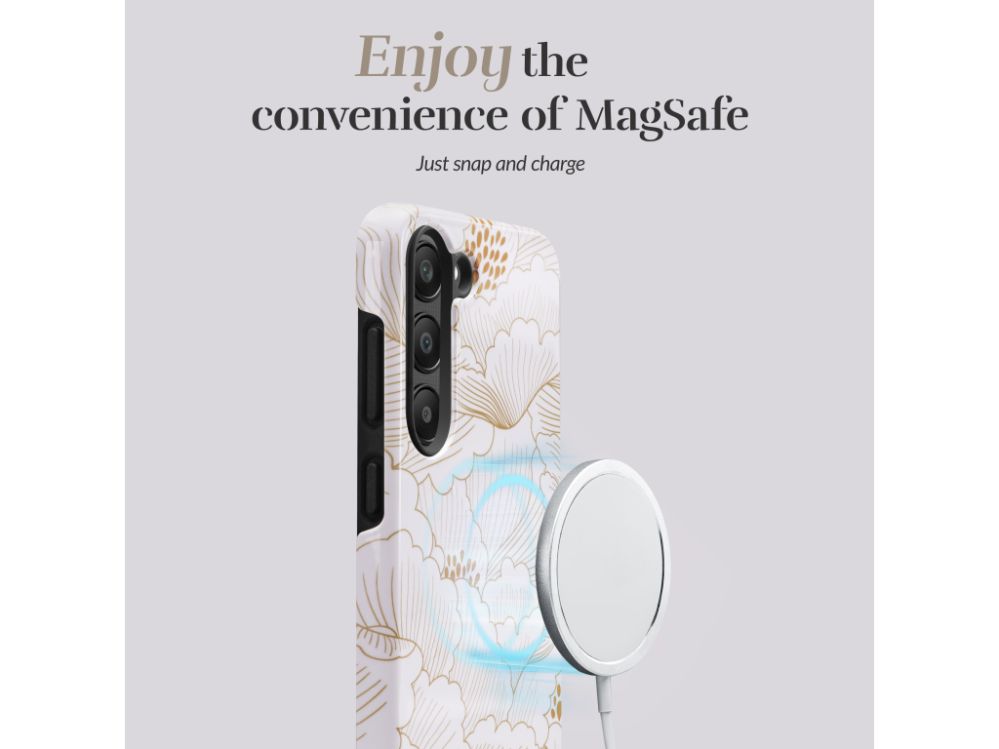 Tagakaaned Mio  MIO White Roses Magsafe Compatible for Samsung S24 5G
